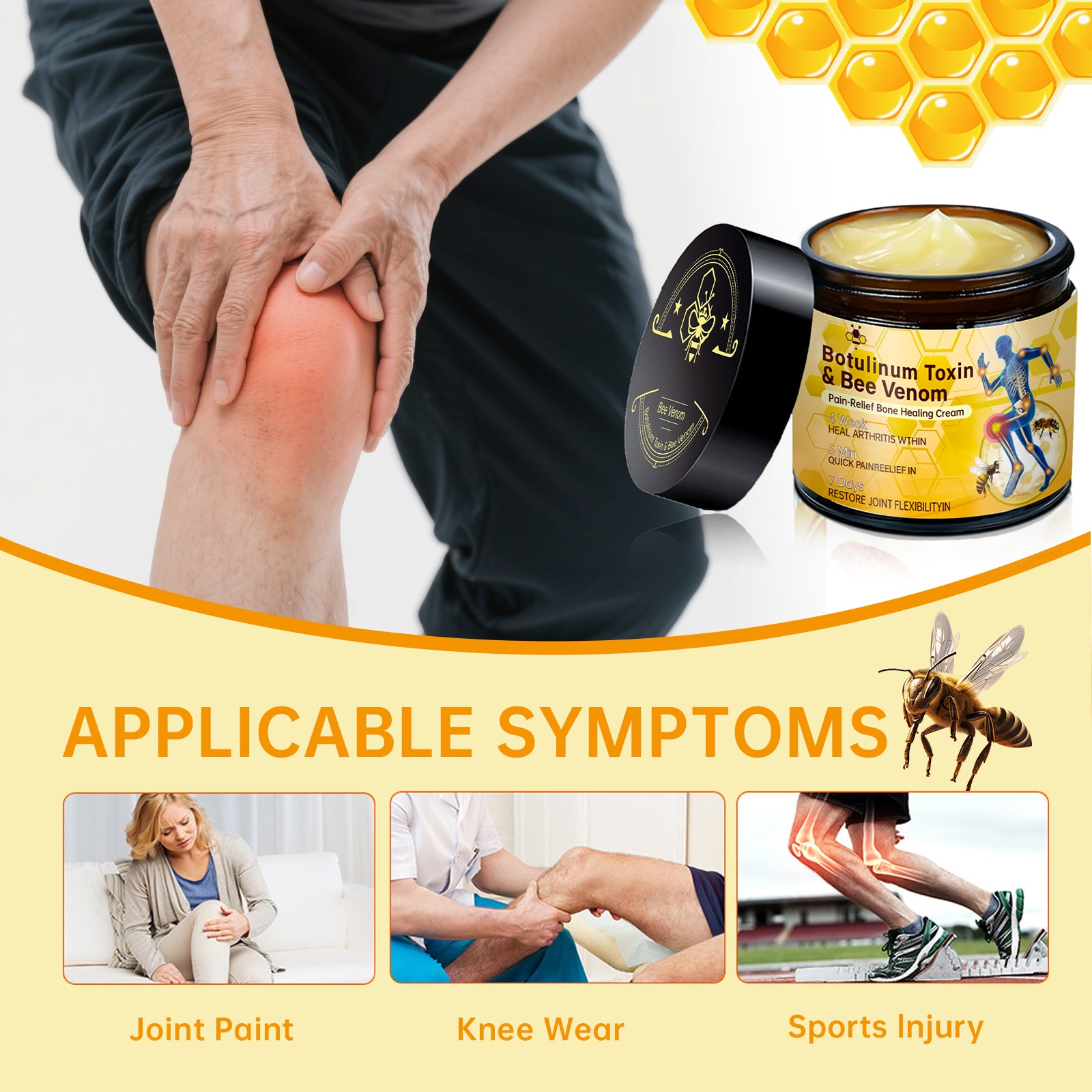 Pommade Venin d'Abeille : Soulagement naturel et puissant des douleurs articulaires et musculaires